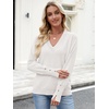 image:imageANRABESS Sweaters for Women Fall Lightweight Knit PulloverWhite