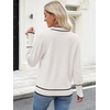 image:imageANRABESS Sweaters for Women Fall Lightweight Knit PulloverWhite Black