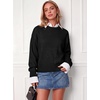 image:imageANRABESS Sweaters for Women Fall Oversized Wool Blend PulloverBlack