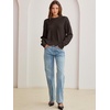 image:imageANRABESS Sweaters for Women Fall Oversized Wool Blend PulloverDark Brown
