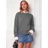 image:imageANRABESS Sweaters for Women Fall Oversized Wool Blend PulloverGrey
