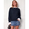 image:imageANRABESS Sweaters for Women Fall Oversized Wool Blend PulloverNavy Blue