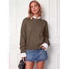 image:imageANRABESS Sweaters for Women Fall Oversized Wool Blend PulloverTaupe