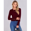 image:imageANRABESS Sweaters for Women Lightweight Buttons Long Sleeve Fall OutfitsDeep Red