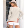 image:imageANRABESS Sweaters for Women Striped Top Long Sleeve Shirts Fall OutfitsApricot White Orange