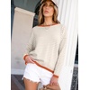 image:imageANRABESS Sweaters for Women Striped Top Long Sleeve Shirts Fall OutfitsApricot White Orange