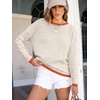 image:imageANRABESS Sweaters for Women Striped Top Long Sleeve Shirts Fall OutfitsApricot White Orange