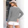 image:imageANRABESS Sweaters for Women Striped Top Long Sleeve Shirts Fall OutfitsBlack White Apricot