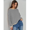 image:imageANRABESS Sweaters for Women Striped Top Long Sleeve Shirts Fall OutfitsBlack White Apricot