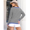 image:imageANRABESS Sweaters for Women Striped Top Long Sleeve Shirts Fall OutfitsBlack White Blue