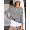 image:imageANRABESS Sweaters for Women Striped Top Long Sleeve Shirts Fall OutfitsBlack White Blue