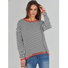 image:imageANRABESS Sweaters for Women Striped Top Long Sleeve Shirts Fall OutfitsBlack White Orange
