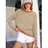 image:imageANRABESS Sweaters for Women Striped Top Long Sleeve Shirts Fall OutfitsBrown White Orange