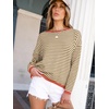 image:imageANRABESS Sweaters for Women Striped Top Long Sleeve Shirts Fall OutfitsBrown White Orange
