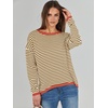 image:imageANRABESS Sweaters for Women Striped Top Long Sleeve Shirts Fall OutfitsBrown White Orange