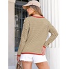 image:imageANRABESS Sweaters for Women Striped Top Long Sleeve Shirts Fall OutfitsBrown White Orange