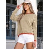 image:imageANRABESS Sweaters for Women Striped Top Long Sleeve Shirts Fall OutfitsBrown White Orange