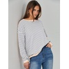image:imageANRABESS Sweaters for Women Striped Top Long Sleeve Shirts Fall OutfitsGrey White Apricot