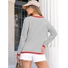 image:imageANRABESS Sweaters for Women Striped Top Long Sleeve Shirts Fall OutfitsGrey White Orange