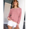 image:imageANRABESS Sweaters for Women Striped Top Long Sleeve Shirts Fall OutfitsRed White Apricot
