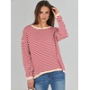 image:imageANRABESS Sweaters for Women Striped Top Long Sleeve Shirts Fall OutfitsRed White Apricot