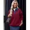 image:imageANRABESS Sweatshirt for Women Button Up Denim Collared Pullover Henley Top