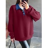 image:imageANRABESS Sweatshirt for Women Button Up Denim Collared Pullover Henley Top