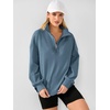 image:imageANRABESS Sweatshirt for Women Loose Fit Quarter Zip Pullover Fall OutfitsGrey Blue
