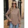 image:imageANRABESS Sweatshirt for Women Oversized Henley Tunic TopsKhaki