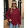 image:imageANRABESS Sweatshirt for Women Oversized Henley Tunic TopsRed