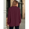 image:imageANRABESS Sweatshirt for Women Oversized Henley Tunic TopsWine Red