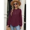 image:imageANRABESS Sweatshirt for Women Oversized Henley Tunic TopsWine Red