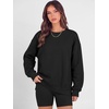 image:imageANRABESS Sweatshirts for Women Oversized Long Sleeve Textured Side PulloverBlack