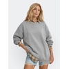 image:imageANRABESS Sweatshirts for Women Oversized Long Sleeve Textured Side PulloverLight Grey