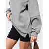 image:imageANRABESS Sweatshirts for Women Oversized Long Sleeve Textured Side PulloverLight Grey
