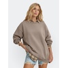 image:imageANRABESS Sweatshirts for Women Oversized Long Sleeve Textured Side PulloverMocha