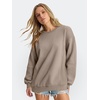 image:imageANRABESS Sweatshirts for Women Oversized Long Sleeve Textured Side PulloverMocha