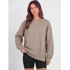 image:imageANRABESS Sweatshirts for Women Oversized Long Sleeve Textured Side PulloverMocha