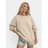 image:imageANRABESS Sweatshirts for Women Oversized Long Sleeve Textured Side PulloverParchment