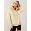 image:imageANRABESS Waffle Knit Sweatshirt for Women Henley ShirtsAlmond