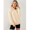 image:imageANRABESS Waffle Knit Sweatshirt for Women Henley ShirtsAlmond