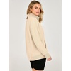 image:imageANRABESS Waffle Knit Sweatshirt for Women Henley ShirtsAlmond