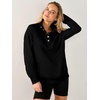 image:imageANRABESS Waffle Knit Sweatshirt for Women Henley ShirtsBlack