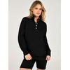 image:imageANRABESS Waffle Knit Sweatshirt for Women Henley ShirtsBlack
