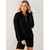 image:imageANRABESS Waffle Knit Sweatshirt for Women Henley ShirtsBlack