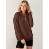 image:imageANRABESS Waffle Knit Sweatshirt for Women Henley ShirtsBrown