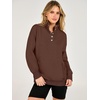 image:imageANRABESS Waffle Knit Sweatshirt for Women Henley ShirtsBrown
