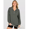 image:imageANRABESS Waffle Knit Sweatshirt for Women Lightweight ShirtsArmy Green