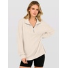 image:imageANRABESS Waffle Knit Sweatshirt for Women Lightweight ShirtsBeige
