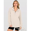 image:imageANRABESS Waffle Knit Sweatshirt for Women Lightweight ShirtsBeige